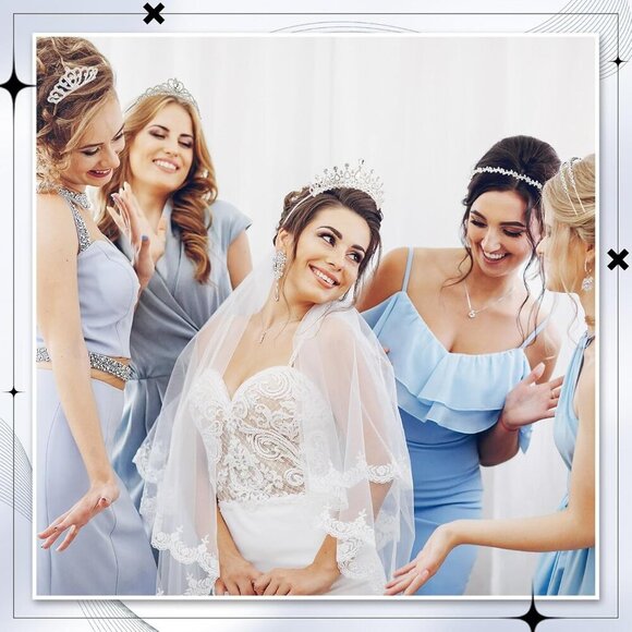 10 Pcs Silver Tiara Crowns Women Wedding Hair Accessories Bridal Bridal - Picture 2 of 7